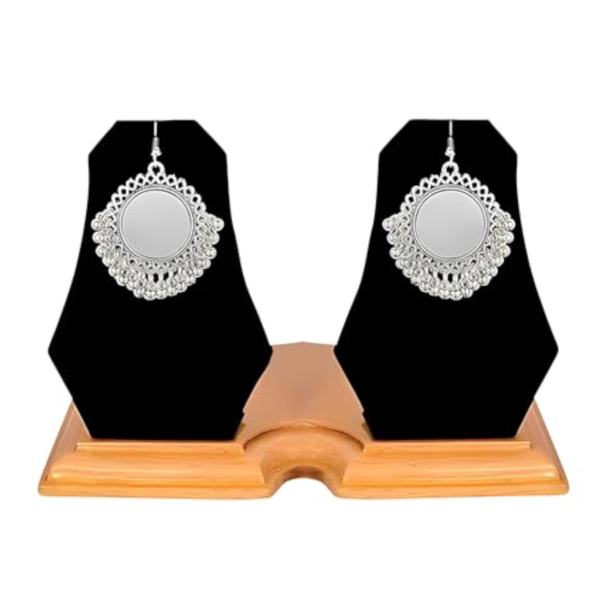 Women's Antique Multi-Handmade Oxidized Peacock & Chandbali Earring Combo